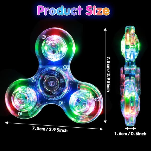 Fidget Spinners, Lysende Sensoriske Fidget-leker for Barn, Selvlysende Leke for Barn 4-8-12, ADHD Angst Stresslindrende Leker for Voksne, Skole