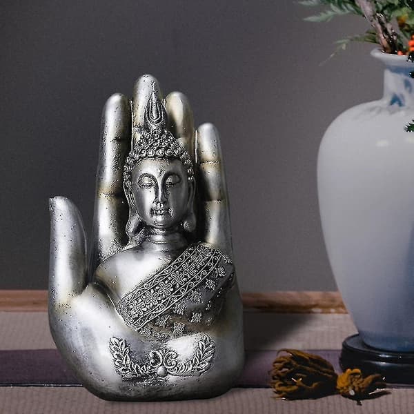 Harts Palm Buddha Staty Heminredning För Hall, Sovrum, Guld Fs Fs