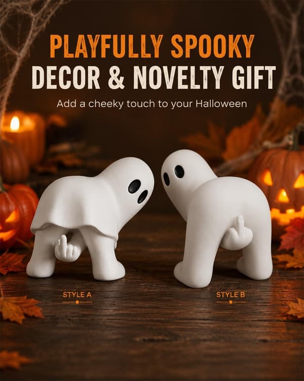 Rolig spökfigur med långfinger, present, Halloween-dekoration B B