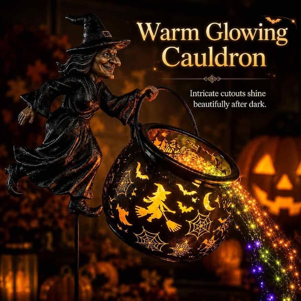 Halloween Heksegryte Hagelys, 33″ Heksepinne Hagelys