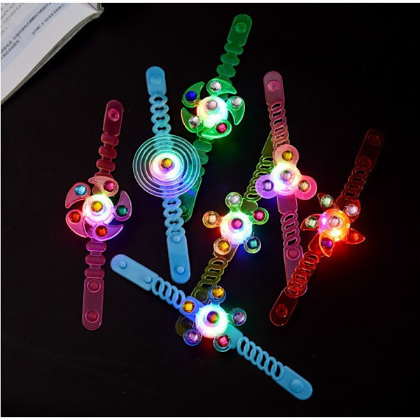 4-pack LED fingertoppsarmband Dye Party Pop Spinners Gyro watch