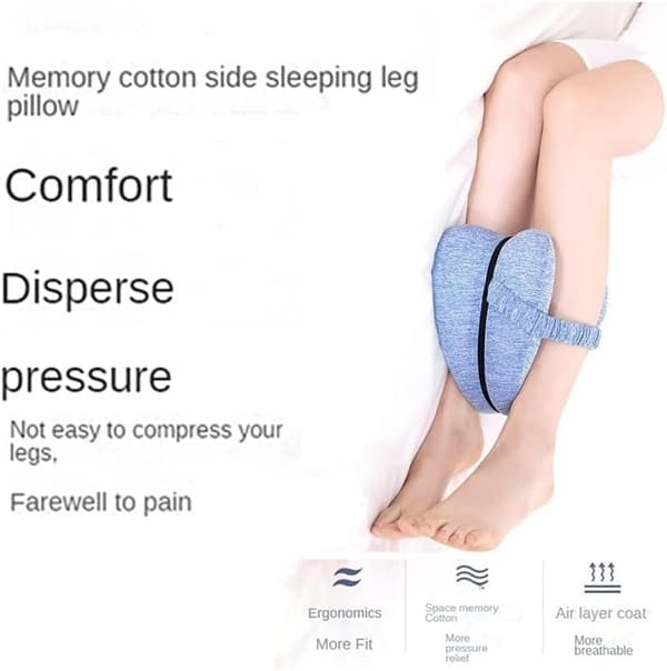 QU/Smooth Spinal Alignment Pute for Memory Foam Pute og Knepute for Sidesovere Lindrer Hofte- og Benplager Cherry red
