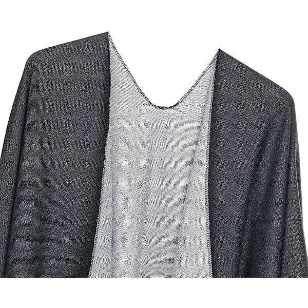Ponchokappor för kvinnor med öppen framtill Cardigan filt omslag för höst/vinter