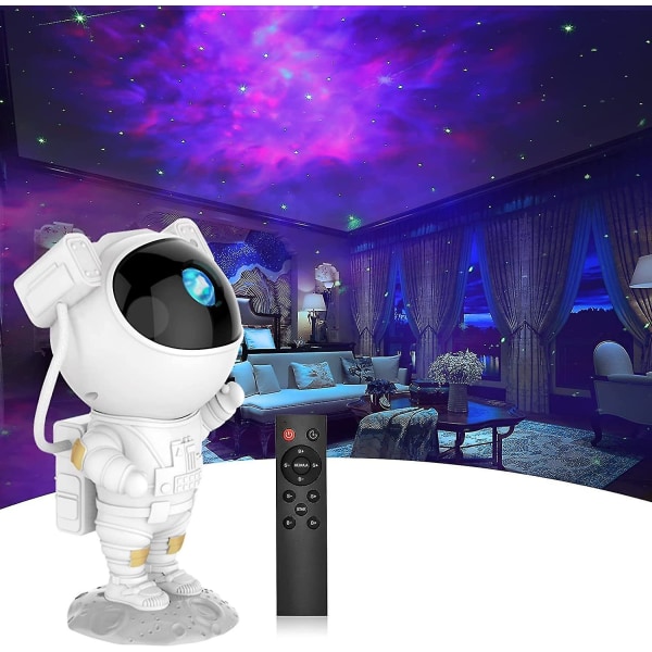 Astronaut Space Buddy Star Projector - Galaxy Projektor Nattljus med fjärrkontroll, 360 justerbar och timer, barn Galaxy Starry Nebula Projektionslampa Fo