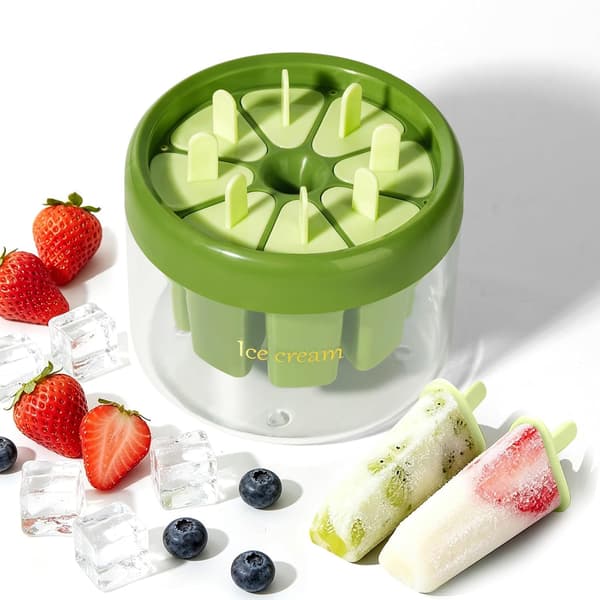 Ispinneforme med pinde, 8-rums genanvendelige og let-at-frigive BPA-fri ispinneforme Hjemmelavede ispindeforme til yoghurt- og juicefester