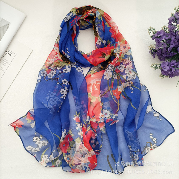 AVEKI Halsdukar för kvinnor Lätta modesjalar Print Blommönster Scarf Sjal Wraps, A08