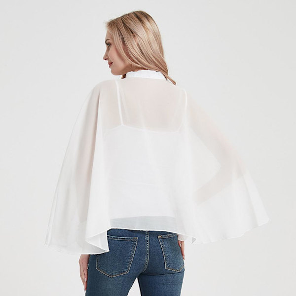 Dam Chiffong Poncho Top Solskyddande Sjalar för Dam