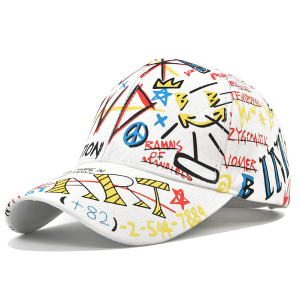 instegshatt med print för män och kvinnor matchande utomhussolhatt trendig modemössa cap Cp8182White Adjustable