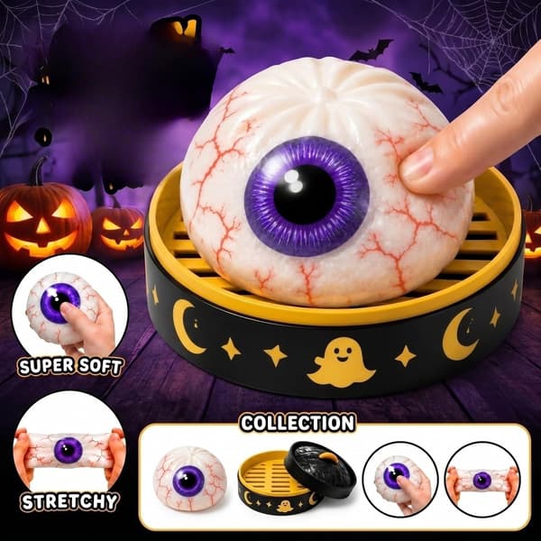 Halloween Spooky Ghost Dumpling, Dumplings Squish med Steamer Stressbolde Stressaflastning Fidget Sensorisk til Helligdags- og Fødselsdagsgaver