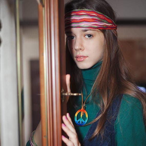 20 stk. Halloween Peace Sign Halskæde Bulk Regnbue Hippie Festgave
