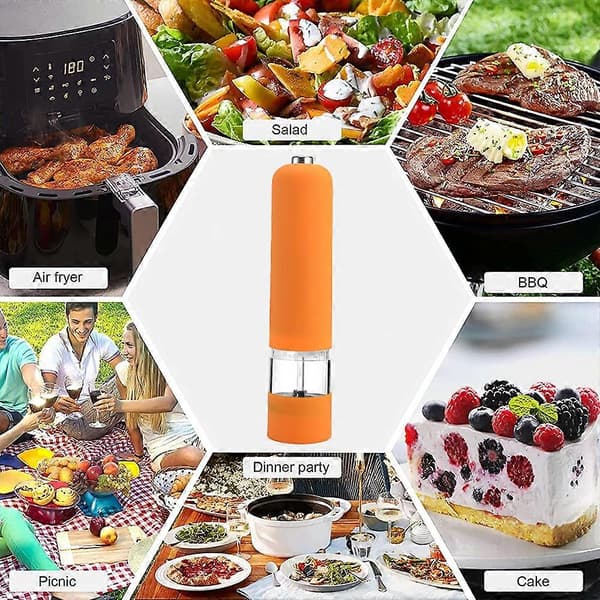 Batteridriven Salt- och Pepparkvarn Set (2 Kvarnar) - Kompletterande Kvarnhållare