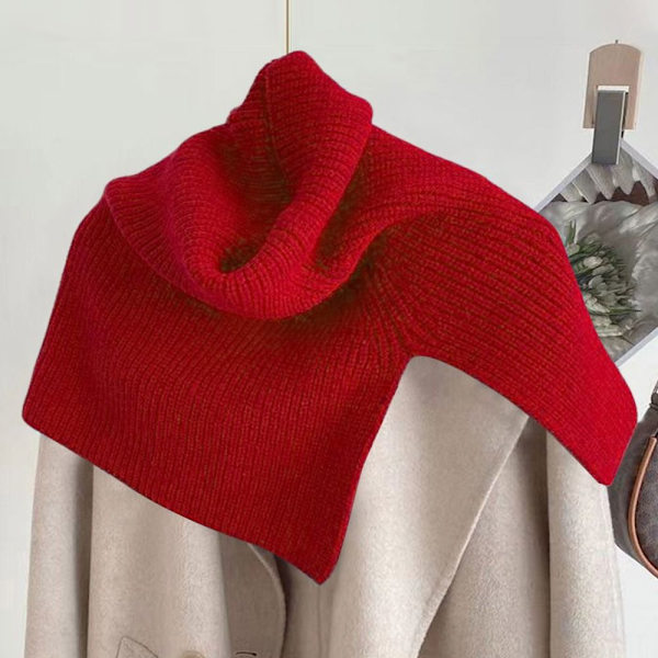 Stickad Scarf Neck Wrap Sjal RÖD red