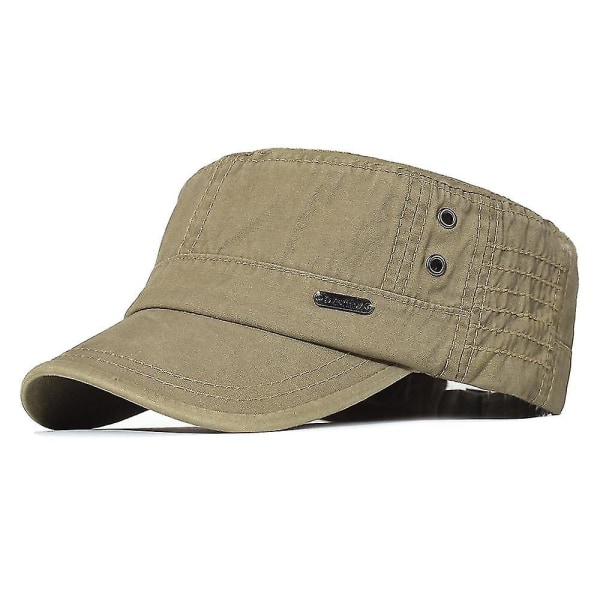 Armékeps i tvättad cap Unik design vintage platt cap Khaki