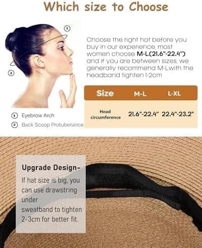 Dame Sol Stråhat Bred Skygge UPF 80 Sommerhat Sammenfoldelig Pakbar Floppy Strandhatte til Kvinder