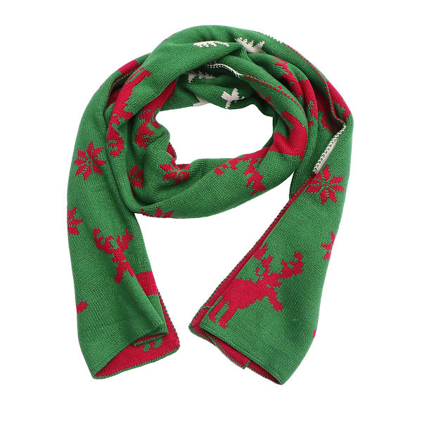 1 st Härlig printed halsduk Akrylfibrer halsduk utskrift halsduk Juldekor för fest jul Green 190X20cm