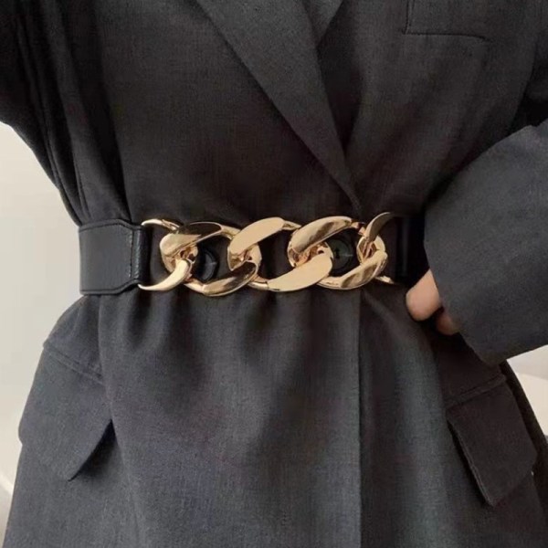 Mode Elegant Elastisk Bred Dam Bälte Guld Ring Spänne Decora Gold 2221 |  Gold | Fyndiq