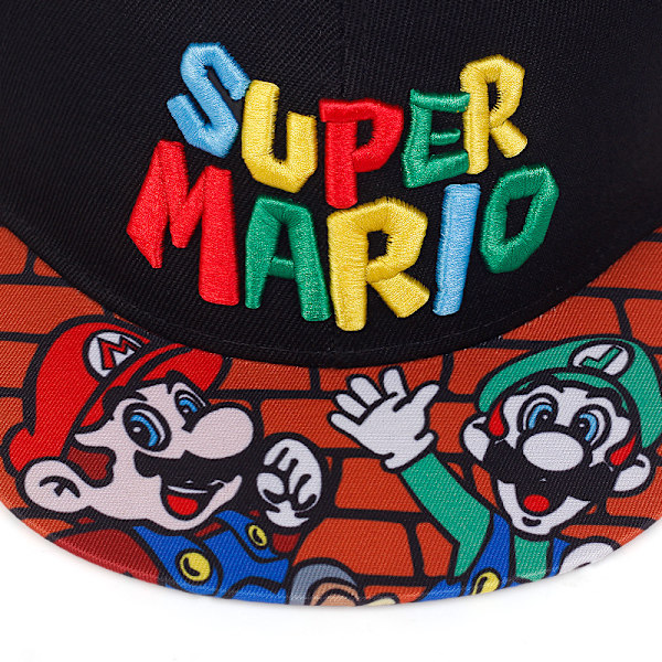 Tecknad broderad alfabet cap Hip Hop hatt Street casual utomhus skugga platt brätte hatt black
