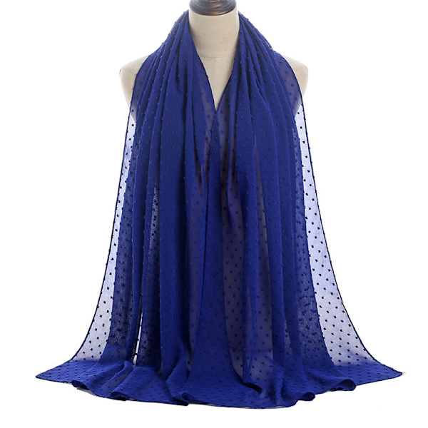 Scarfsjal för kvinnor 2022 Scarf flockande tjock chiffong Sapphire Blue