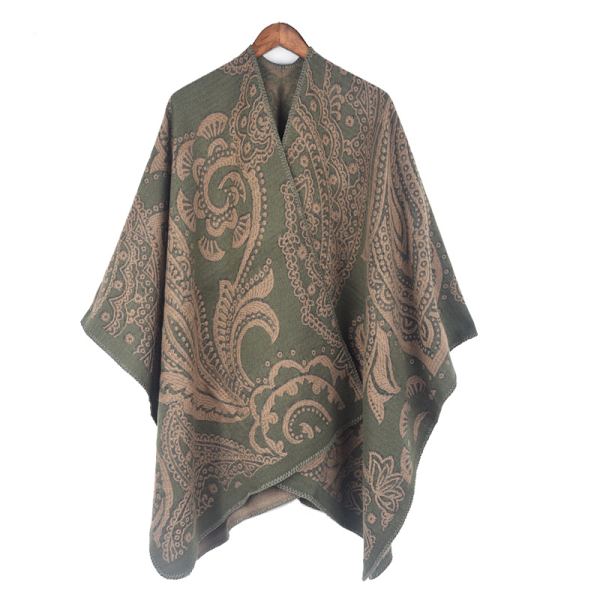 Dam Scarf Wraps Stole Winter Warm Tjock filt Oversized scarves (grön)