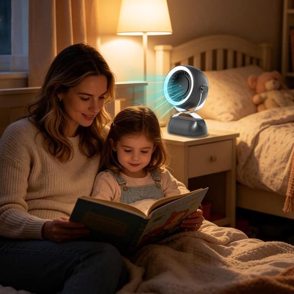 Genopladelig bordventilator, kraftfuld og uundværlig om sommeren