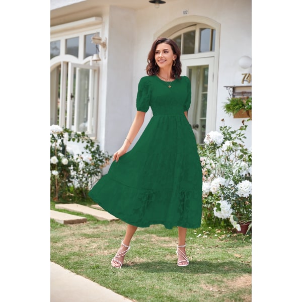 Kortärmade maxiklänningar för kvinnor light green XL