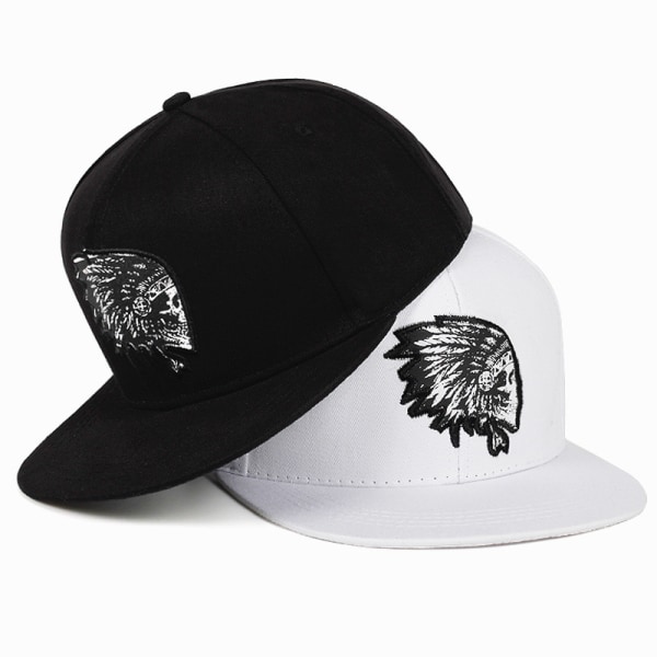 Hip hop baseballhatt för män och kvinnor broderad platt brättad hatt för friluftsliv casual black