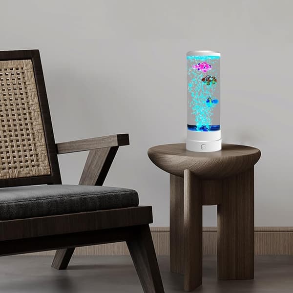 Simulering LED Fargerik Stor Boblefisklys, Soverom Omgivelseslys, USB Plug-in Nattlys ((Hvit) Vanlig Modell)