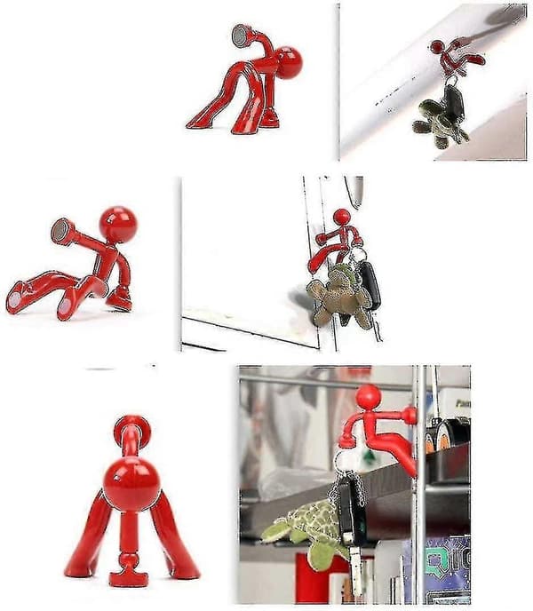 Magneettiset avaimenperäkoukut - 4 kpl - Seinäkiipeilijämies-design