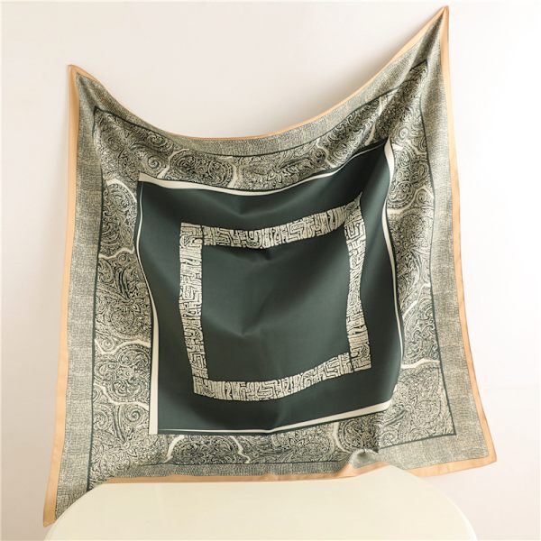 Sjal Mode Scarf Printed Sjal Satin Scarf Modeaccessoarer Fyrkantiga halsdukar Dam Fyrkantig Scarf Sjal 90x90cm