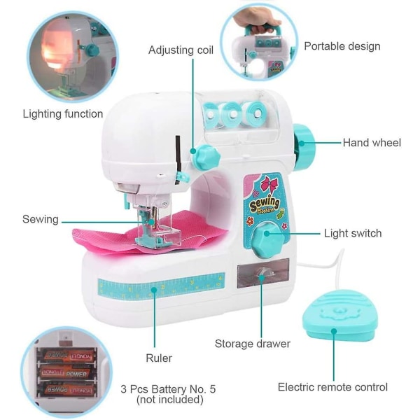 Elektrisk symaskin små apparater leksaker barn leker hus set