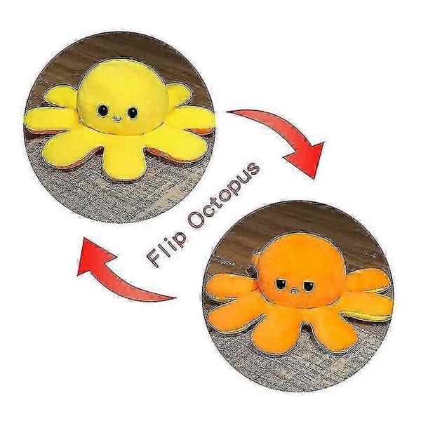 Vändbar Bläckfisk Gosedjur, Stor Plysch Bläckfisk Kudde Leksaker Orange 90cm
