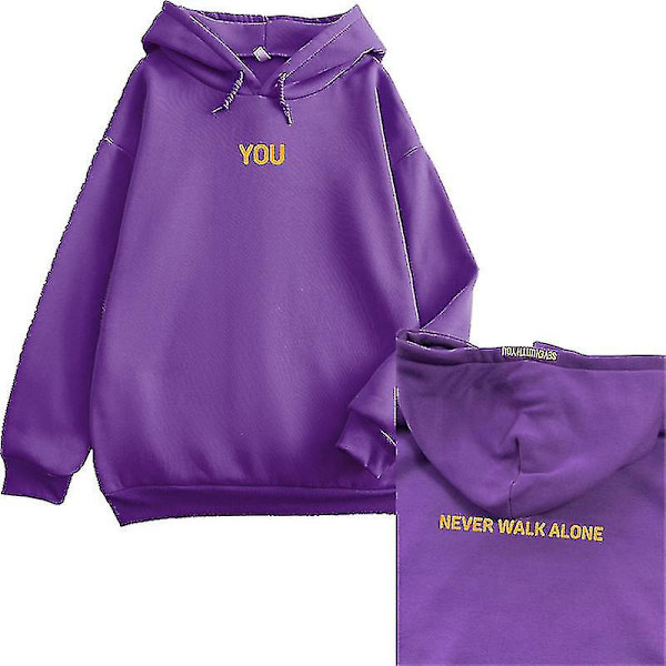Jimin Is even With You weatshirt Never Walk Alone Luvtröja Harajuku Lila Par Bangtan Pojkar Jimin Luvtröjor med kort S