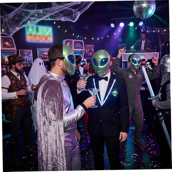 Halloween Alien - Kimalteleva Discopeili juhliin, tanssiaisiin ja pukutapahtumiin