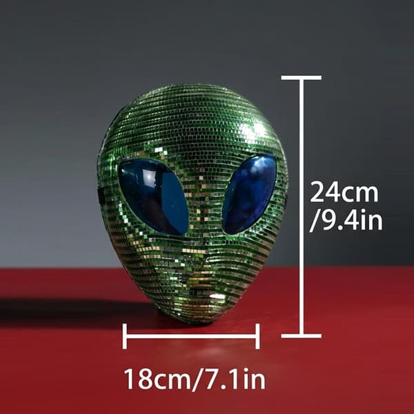 Halloween Alienmask – Glittrande Discospegelmask för fester, baler och kostymevenemang