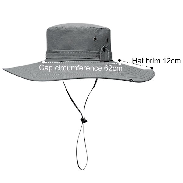 Solhattar med UV-skydd, vandringssafari med bred brättad cap light grey