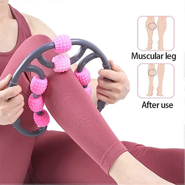 Muskelmassage Roller, 8 Hjul Bärbar Massager Muskelroller, 360 Cellulitmassage, lila