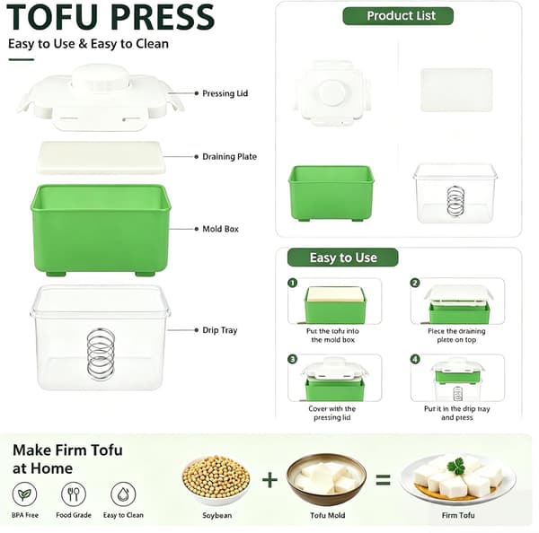 Tofupresse Kraftig Justerbar Ekstra Fast Tofu