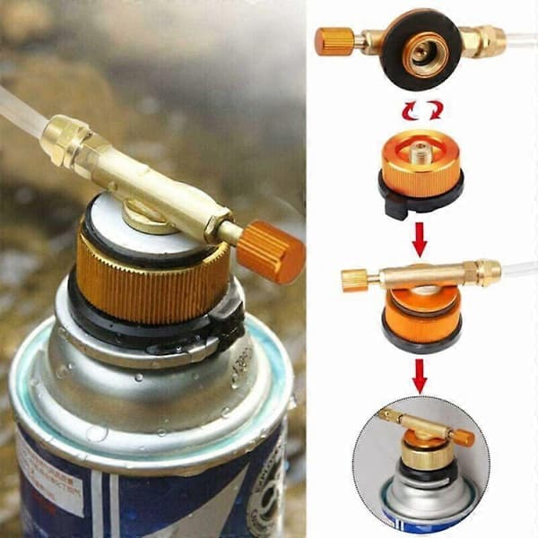 Gaspatronadapter til udendørs gasovne - Til camping og camping - Dyseadapter til LPG, flad cylinder, flaskeadapter