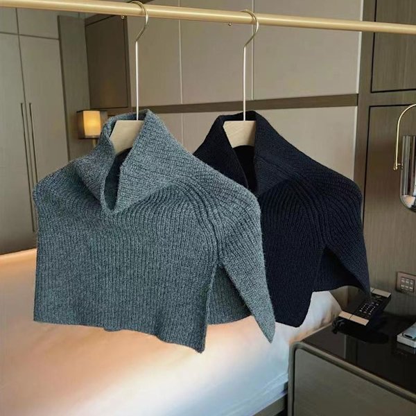 Stickad Scarf Neck Wrap Sjal GRÅ grey