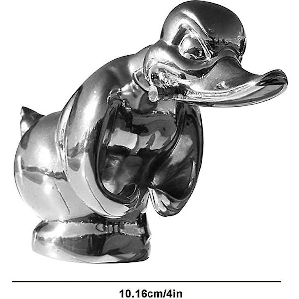 Angry Duck Hood Ornament, Legering 3d Funny Duck Hood Ornament Car Bonnet Ornament, Självhäftande Duck Car Emblem, Metal Duck Staty