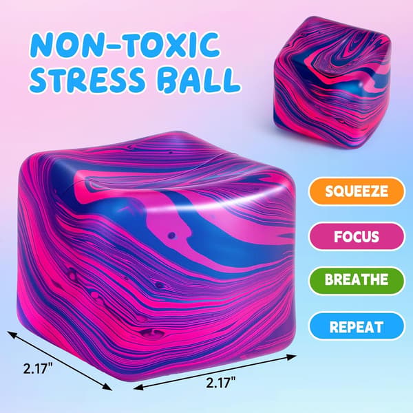 Squishy Stress Cube Fidget Legetøj, Iskube Sensorisk Stressbold til Angstlindring, Autismevenligt Klemmelegetøj til Børn og Voksne (pink) pink