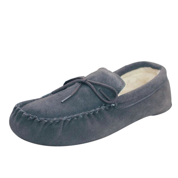 Unisex Mockasiner med Mjuk Sula i Ullblandning Navy 7 UK