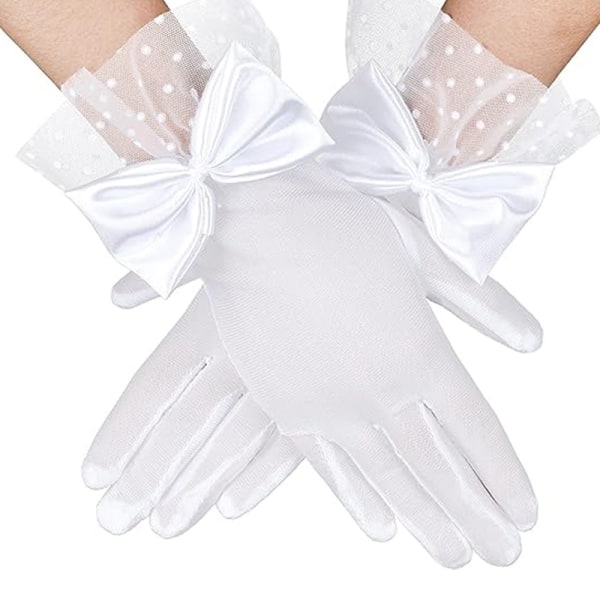 Spetshandskar Dam eleganta korta handskar Tea Party handskar Vintage handskar Sommarhandskar Dam Flickor Bröllop white Uniform size