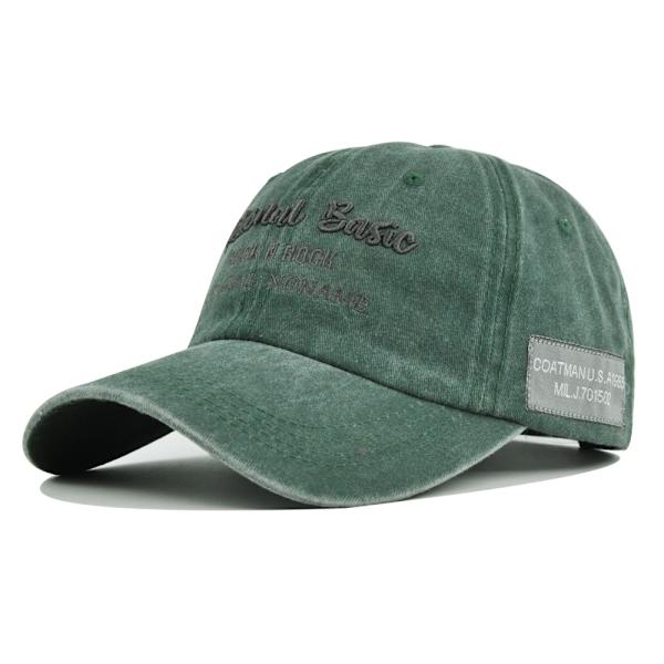 Cap Retro Broderad Peaked Cap Tvättad gammal solhatt Par Cb4435LightBlue Adjustable