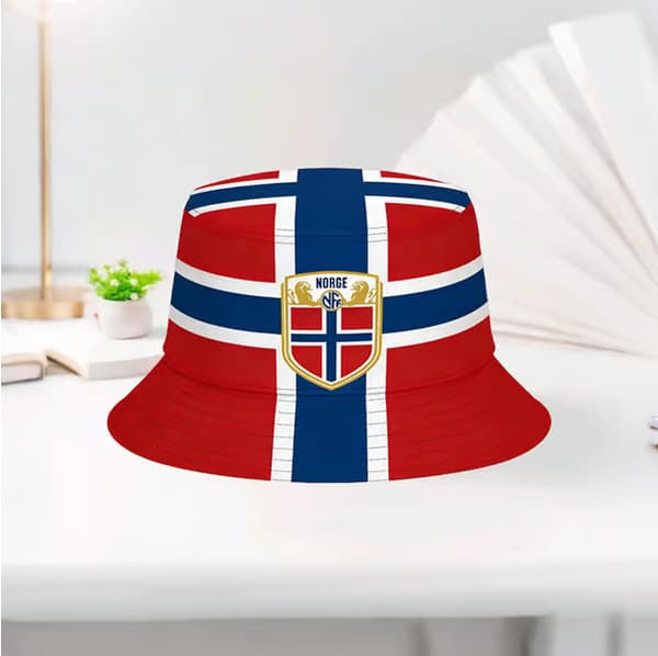 2026 Fodbold-VM Norge Flag Bøllehat, Fodboldfans Støttehat til Supporter