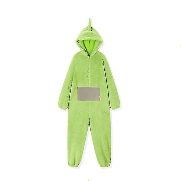 Teetubbies One Piece Pyjamas Hemkäder för kvinnor för män och kvinnor förtjockad korafeece grön L green l