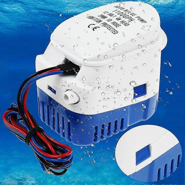 12V 1100gph Marinbåt Automatisk Länsvattenpump Husbil Auto Dränkbar Pump
