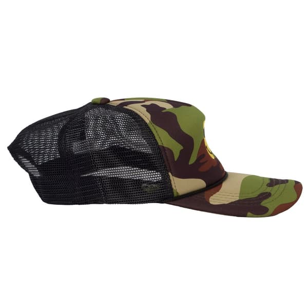 Gravity Threads Smile Face Brodery Justerbar Trucker Hat - Camo camo/black