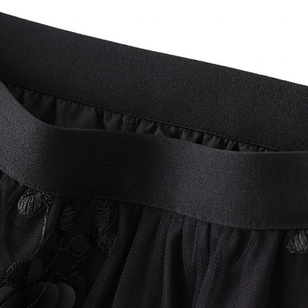 Blommig klänning för kvinnor A-Line midiklänning Svart One Size