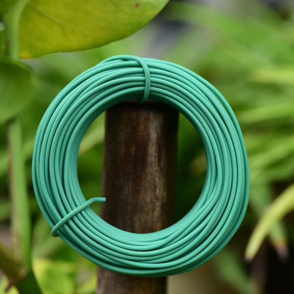 2 stk. 20 meter bløde plantebindere, grønne snoede havebindere til planter, kontororganisering og hjem (diameter - 2,5 mm)